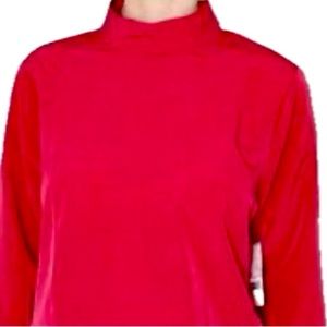 IMNYC Mock-neck Blouse (hot pink-red)